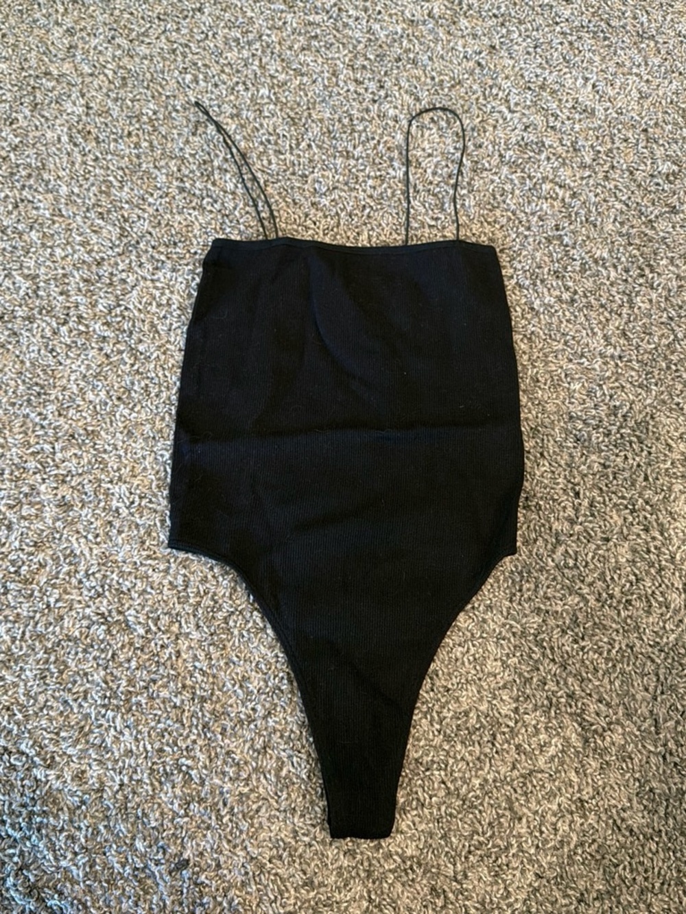 PacSun Black Ribbed Slim-Strap Bodysuit